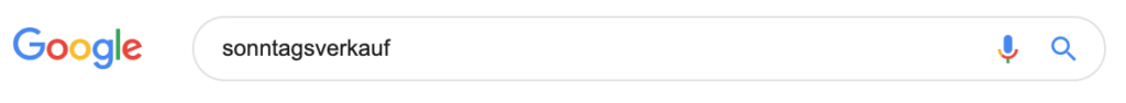 Google-Suche nach "sonntagsverkauf"